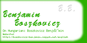 benjamin boszkovicz business card